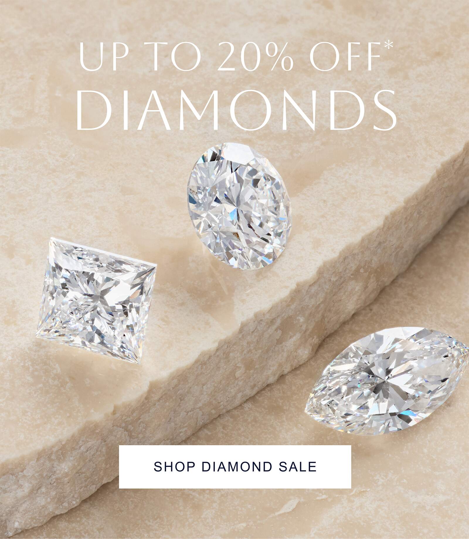 Up to 20% off loose diamonds in popular cuts